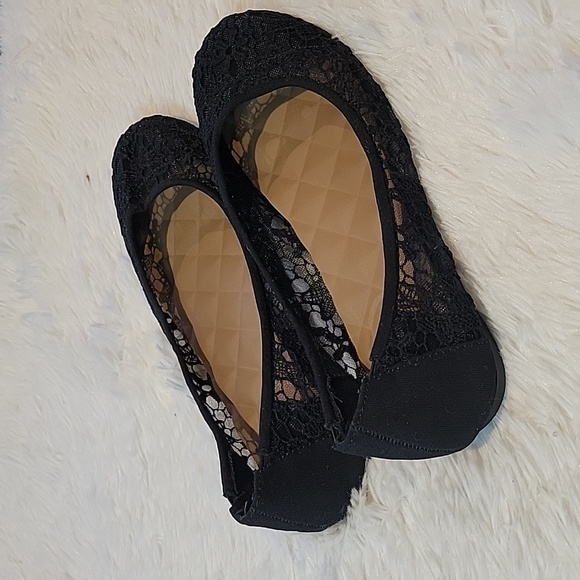 Jellypop Ballet Flats, Black Lace, size Womens 8M - Picture 2 of 5